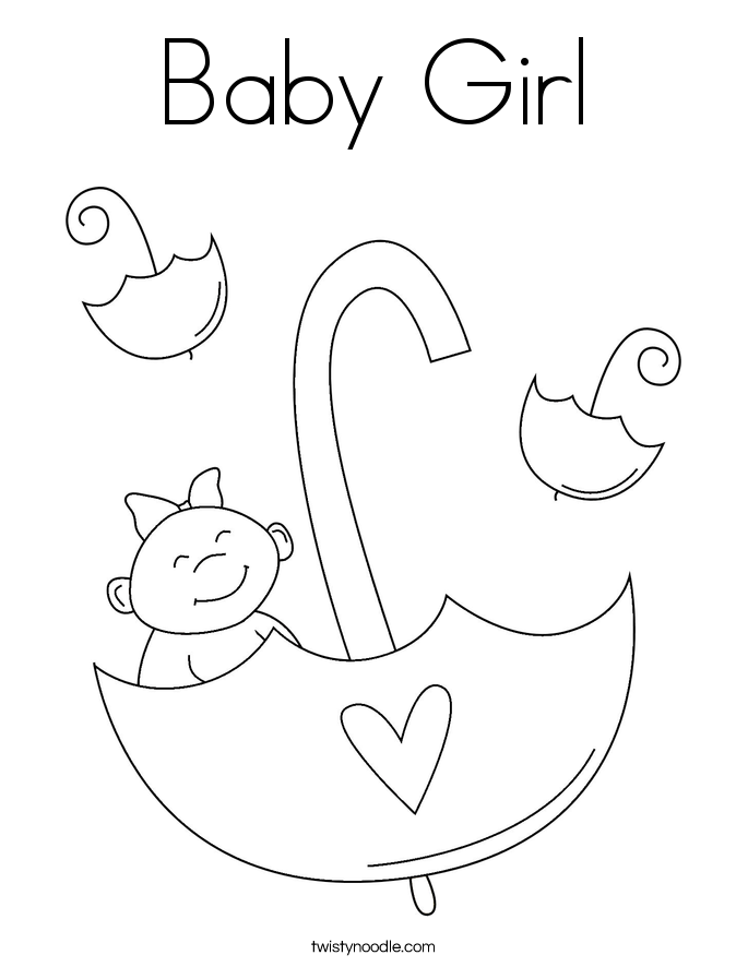 Baby Girl Coloring Page - Twisty Noodle
