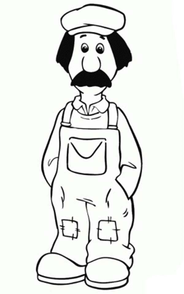 Ted Glen is the Handyman from Postman Pat Coloring Pages: Ted Glen ...