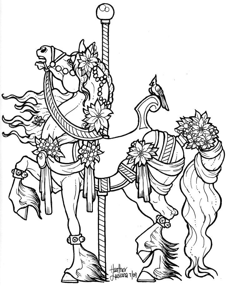 Carousel Horse Coloring Pages To Print - Coloring Home