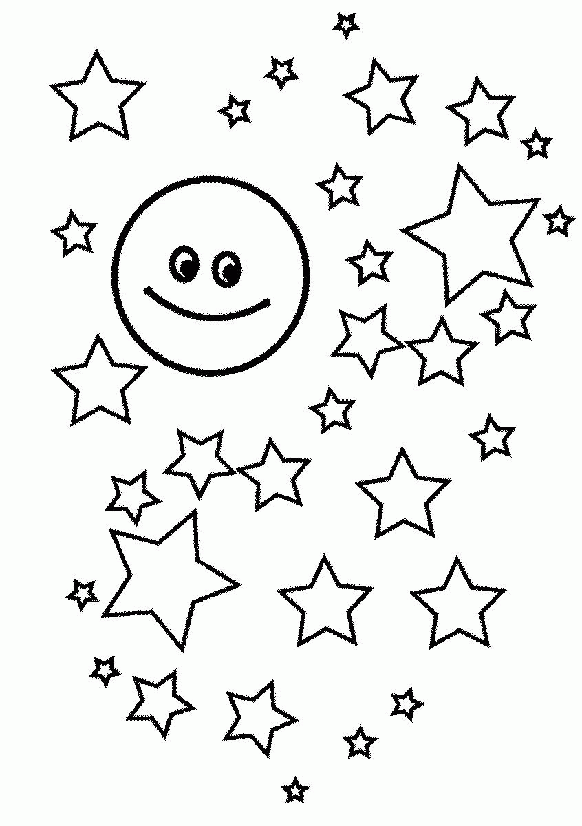 Moon And Stars Coloring Pages Printable Coloring Home