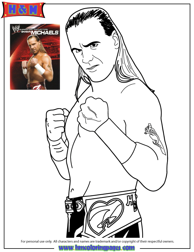 Free Printable WWE (Wrestling) Coloring Pages H & M Coloring Pages