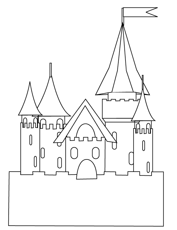 Castle For Kids - Coloring Pages for Kids and for Adults