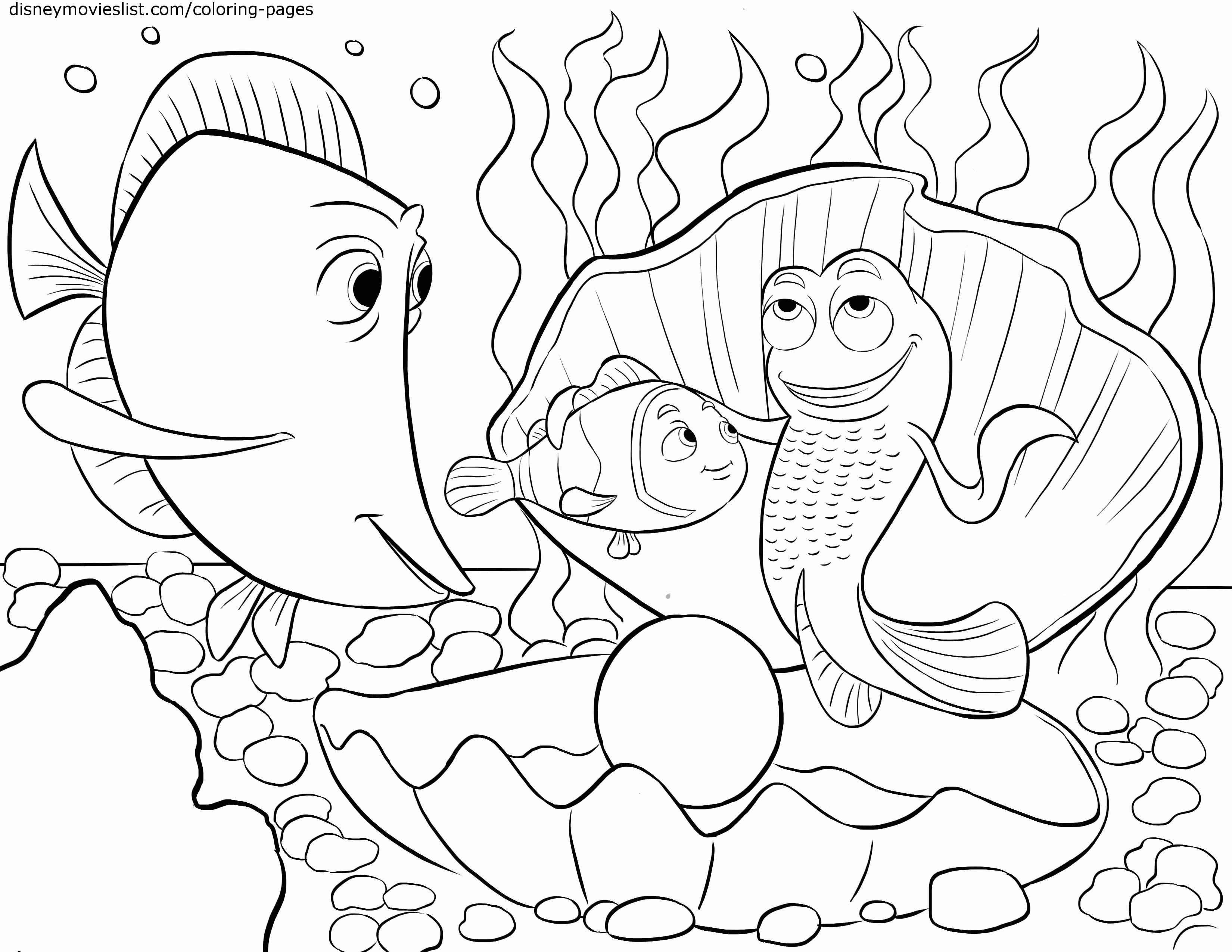 Disney's Finding Nemo Coloring Pages Sheet, Free Disney Printable
