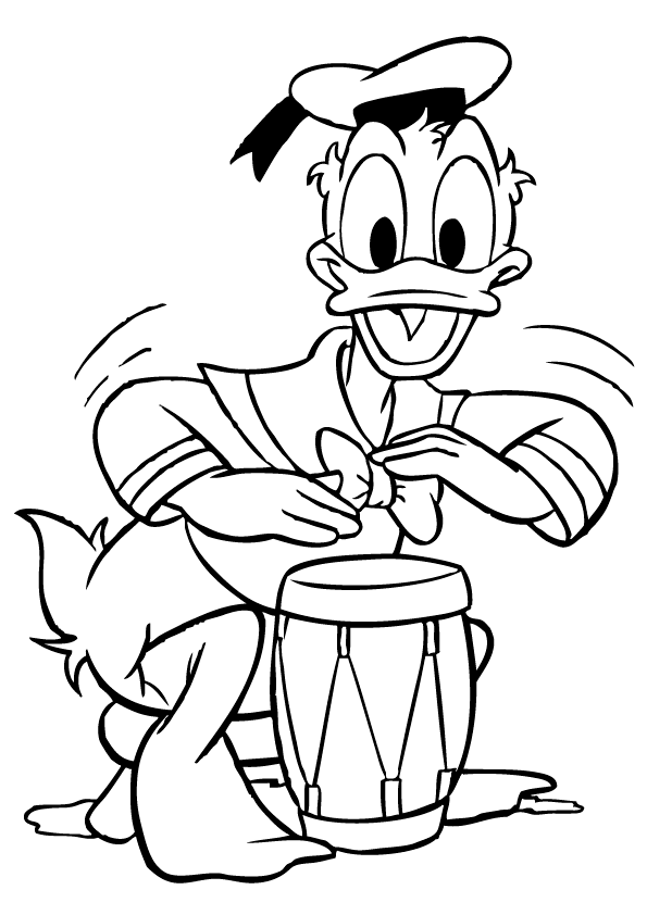 Download Donald Duck Duck Plays Music Disney Coloring Pages Or