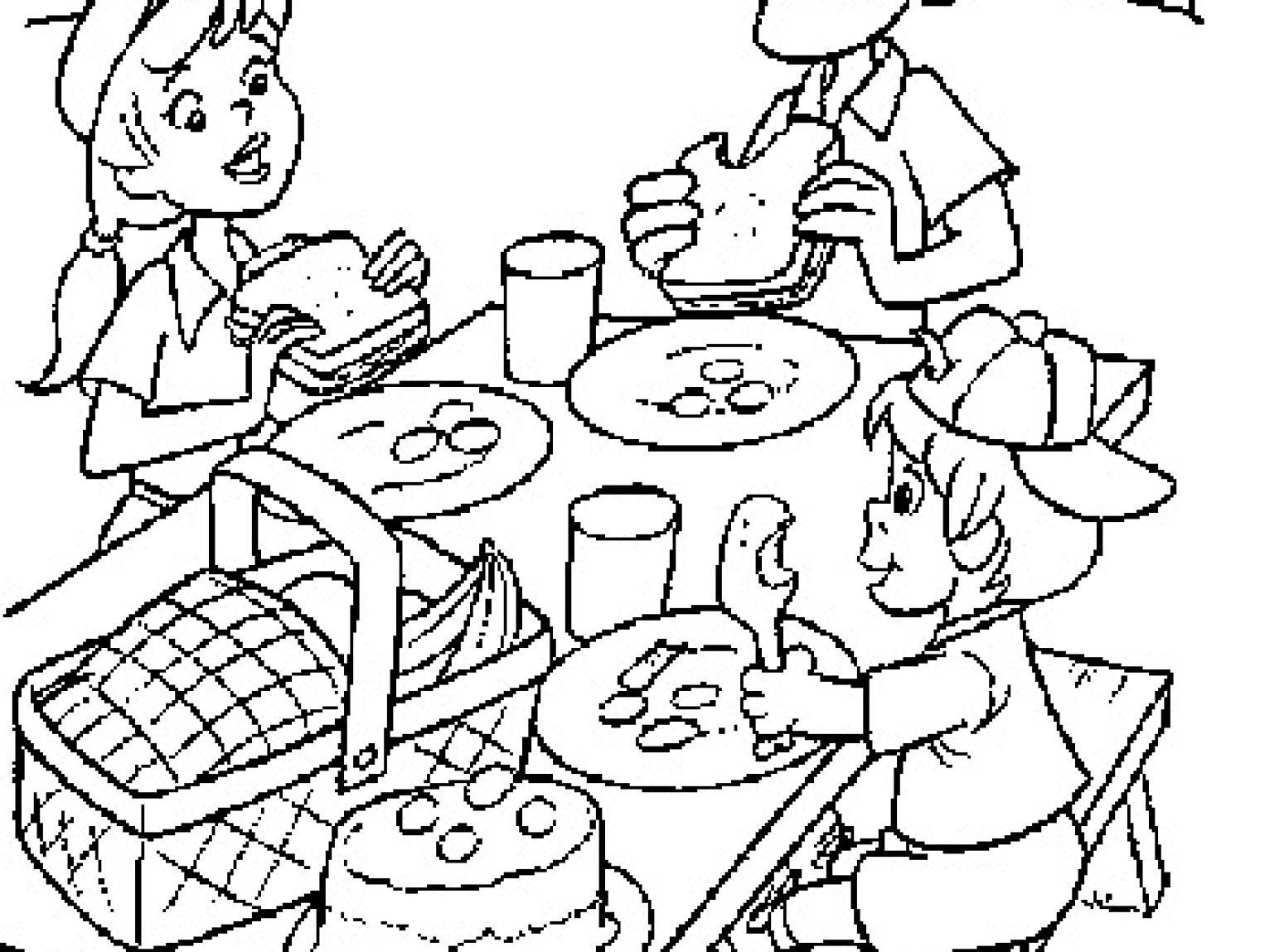Picnic Coloring Page (17 Pictures) - Colorine.net | 3923