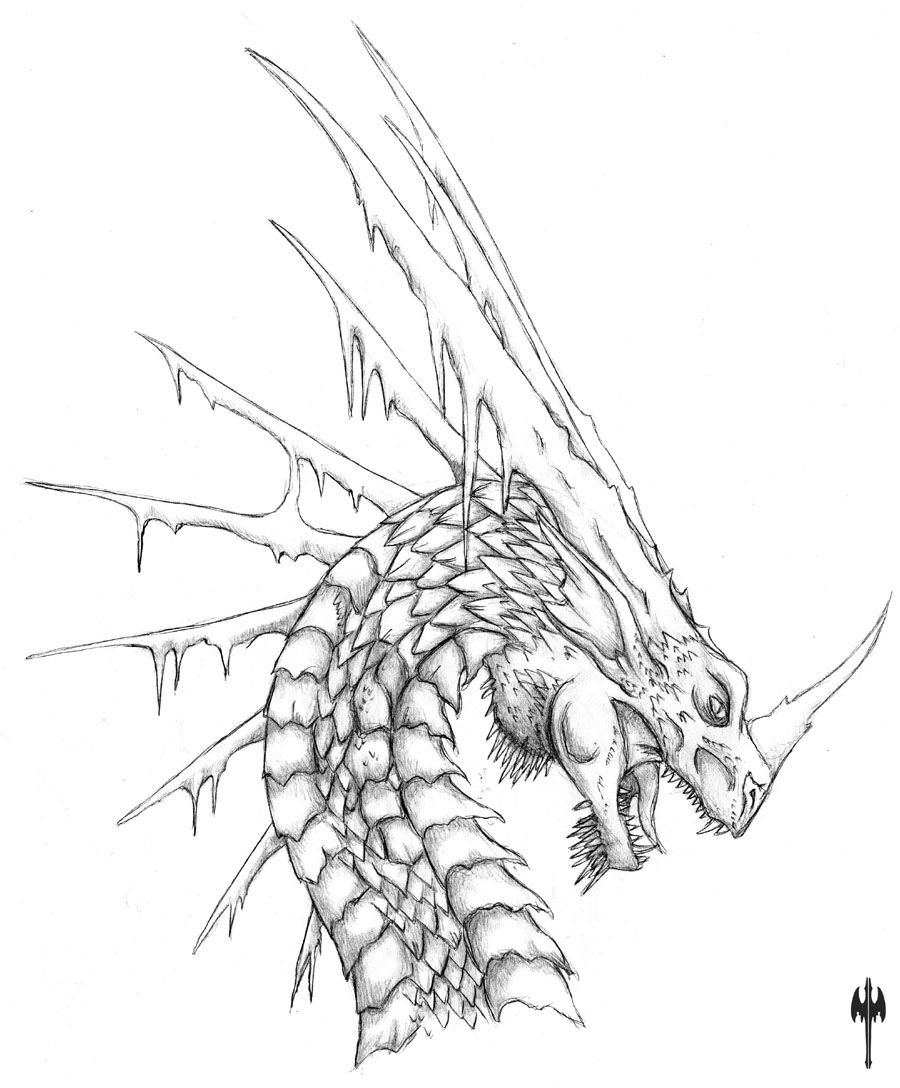 New Ice Dragon Coloring Page with simple drawing