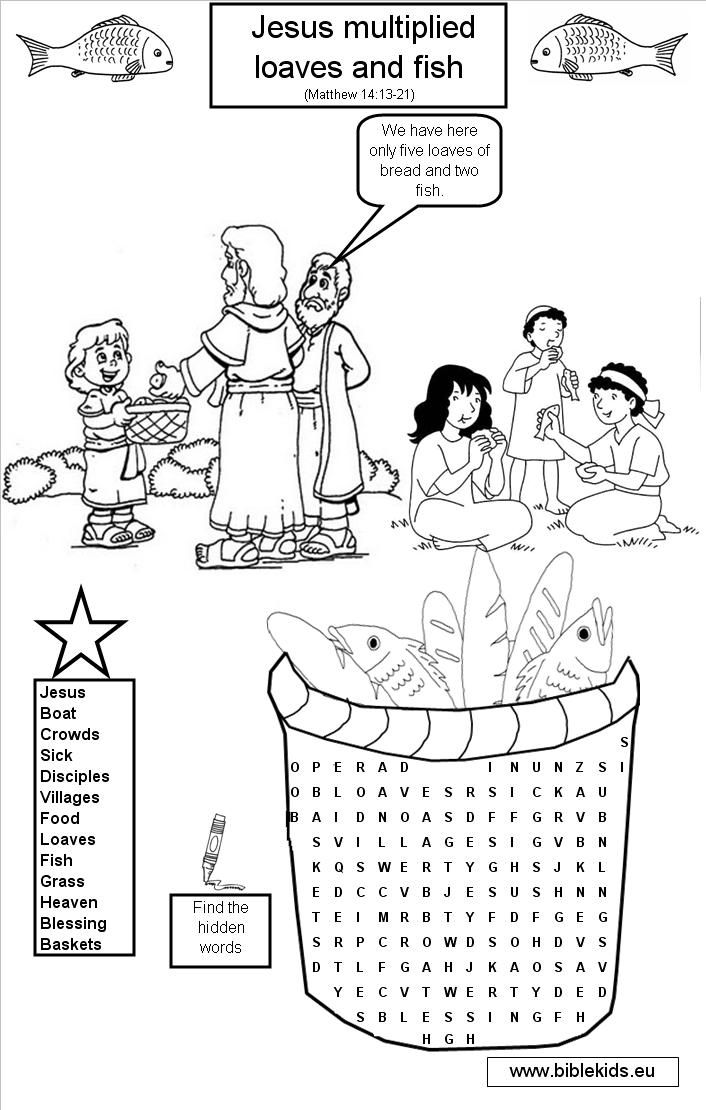 Jesus Fish Loaves Coloring Page - Coloring Home