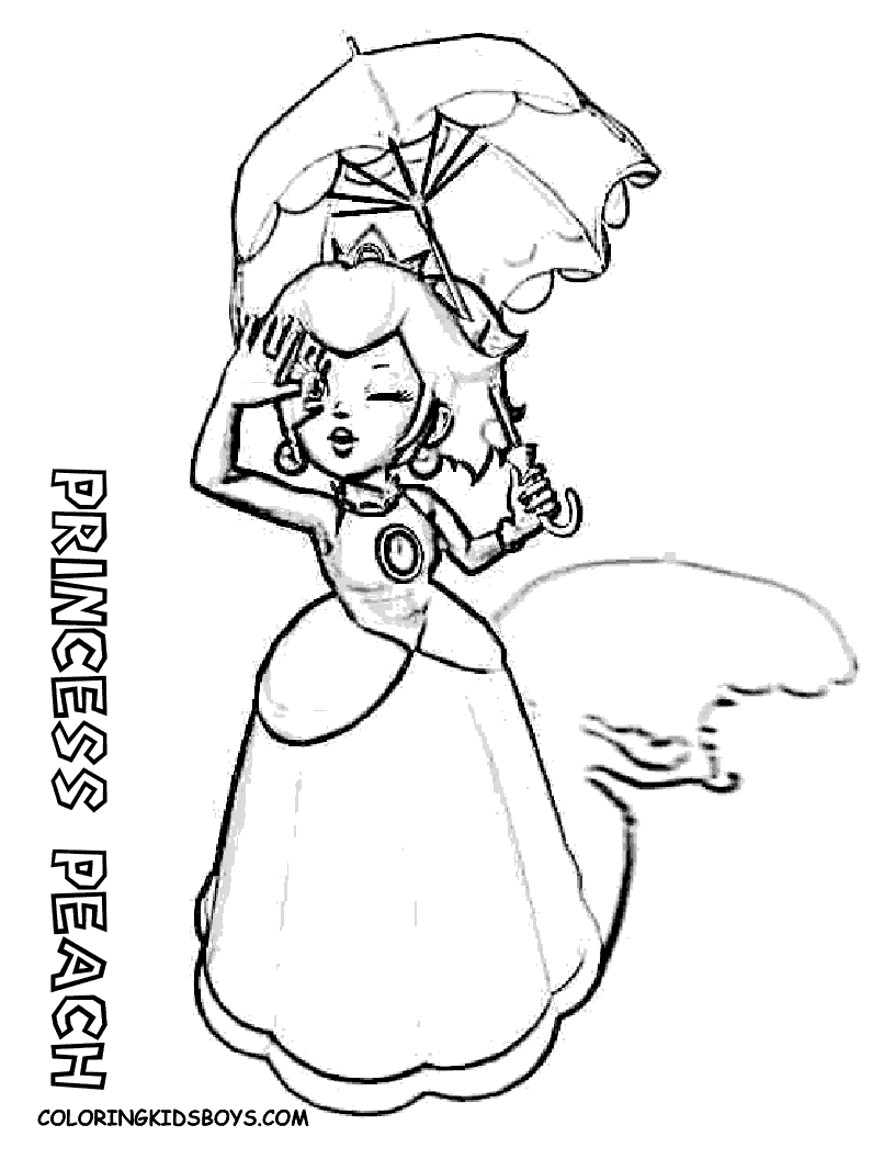 Princess Peach Coloring Pages To Print Coloring