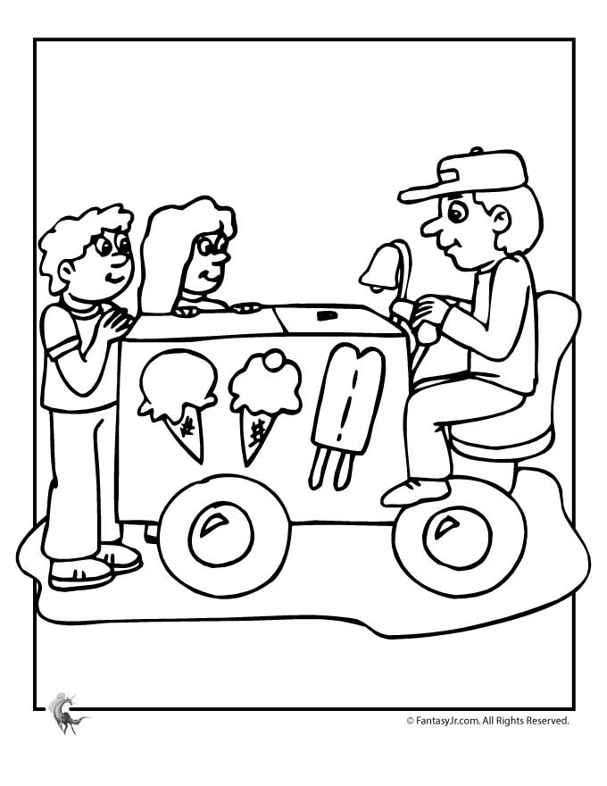 ice-cream man Colouring Pages (page 3)