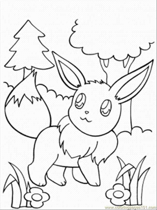 Coloring Pages Eevee (Cartoons > Others) - free printable coloring 