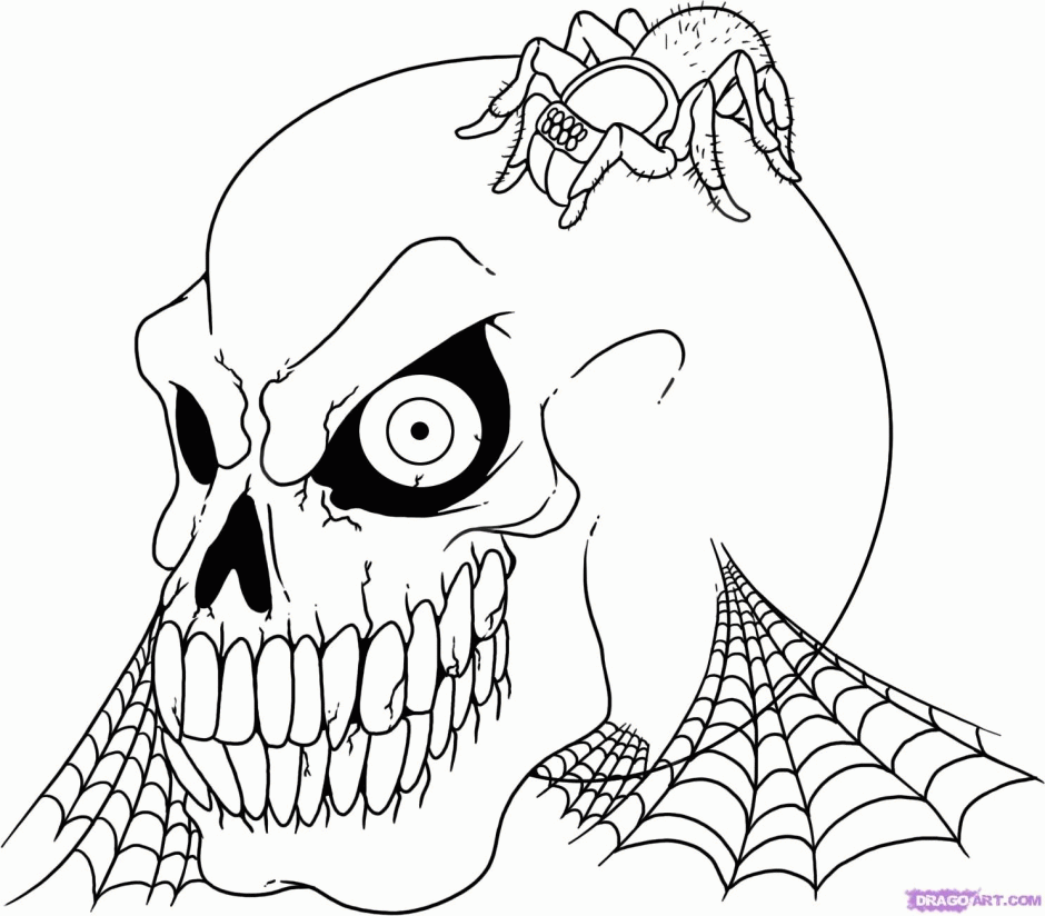 Skull Coloring Page Hearts On Fire Coloring Pages Printable 241274 
