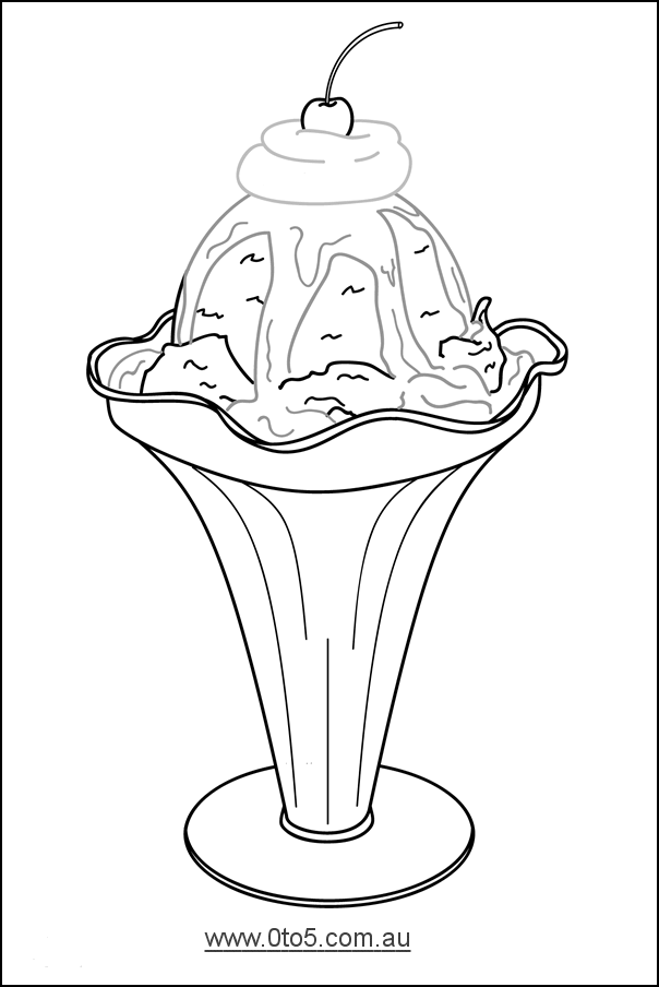 ice cream sundae coloring pages - photo #26