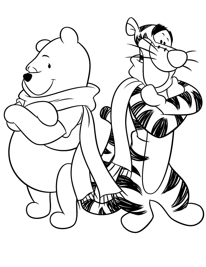 Download Pooh And Tiger Disney Preschool Coloring Pages Winter Or 