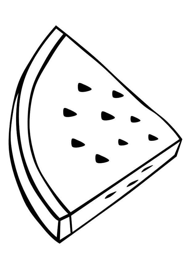 triangle slice Watermelon Coloring Pages for kids | Great Coloring 