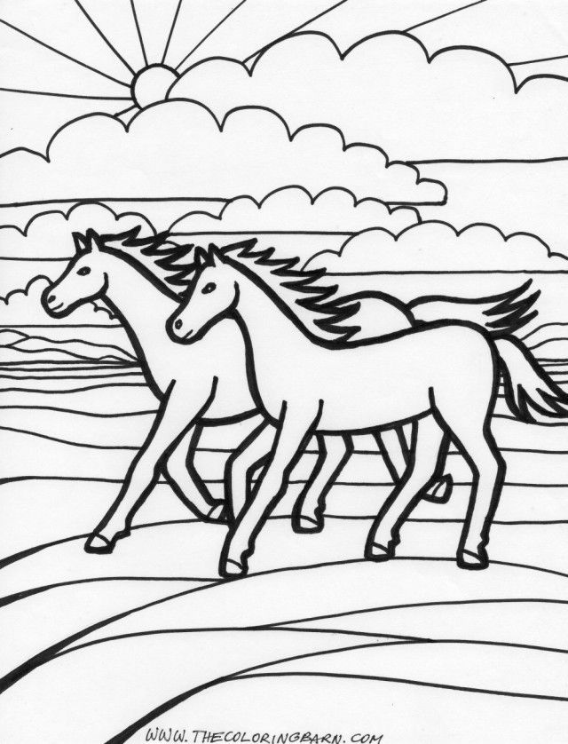 Horses Coloring Pages Running Horses Running Horse