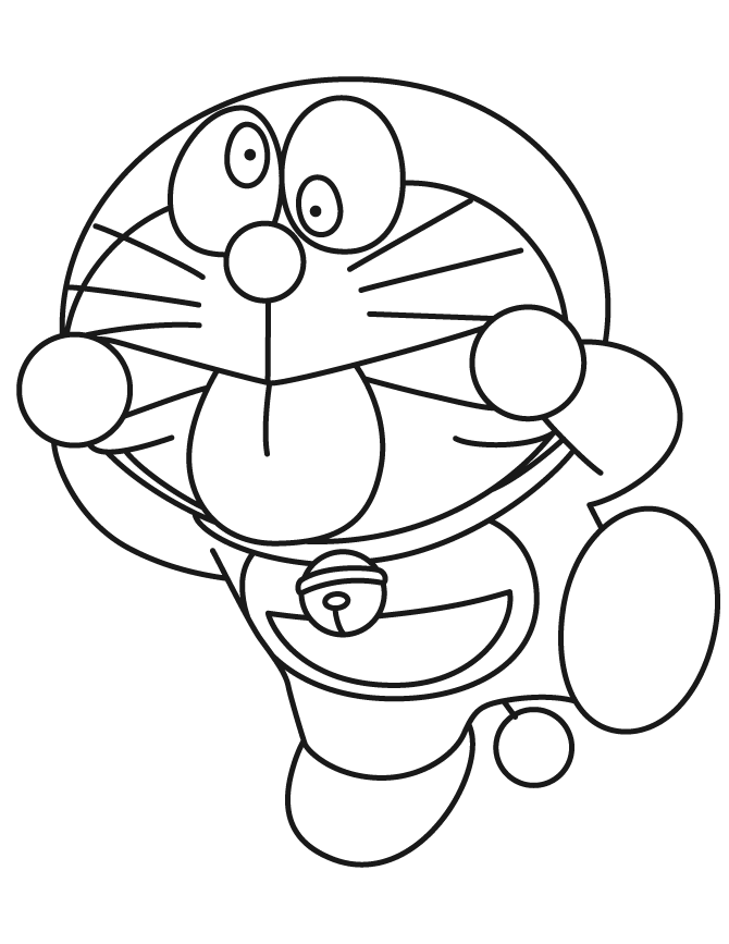 Silly Doraemon Making Faces Coloring Page | Free Printable 