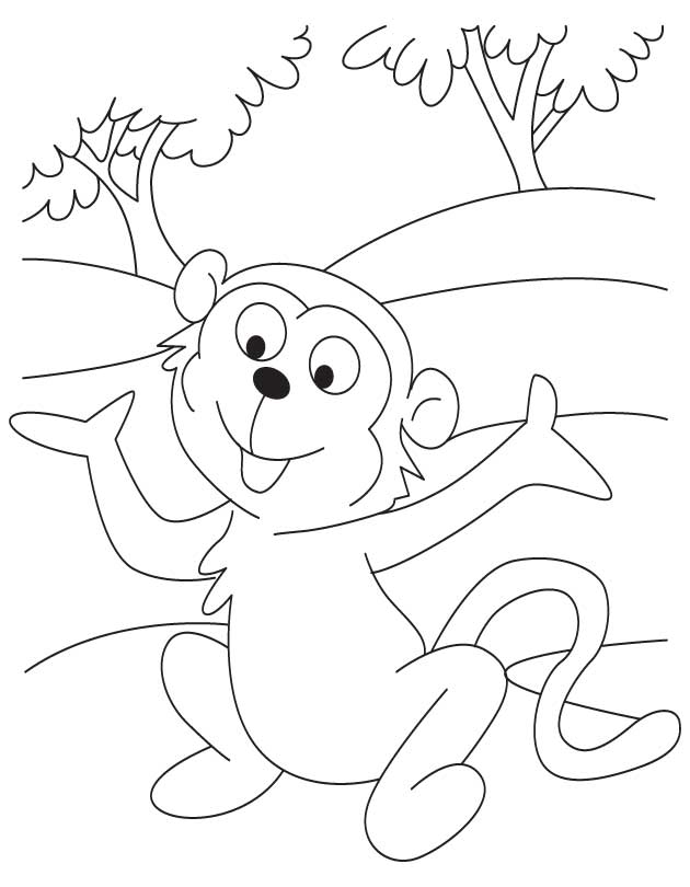 Pink Monkey coloring page | Download Free Pink Monkey coloring 