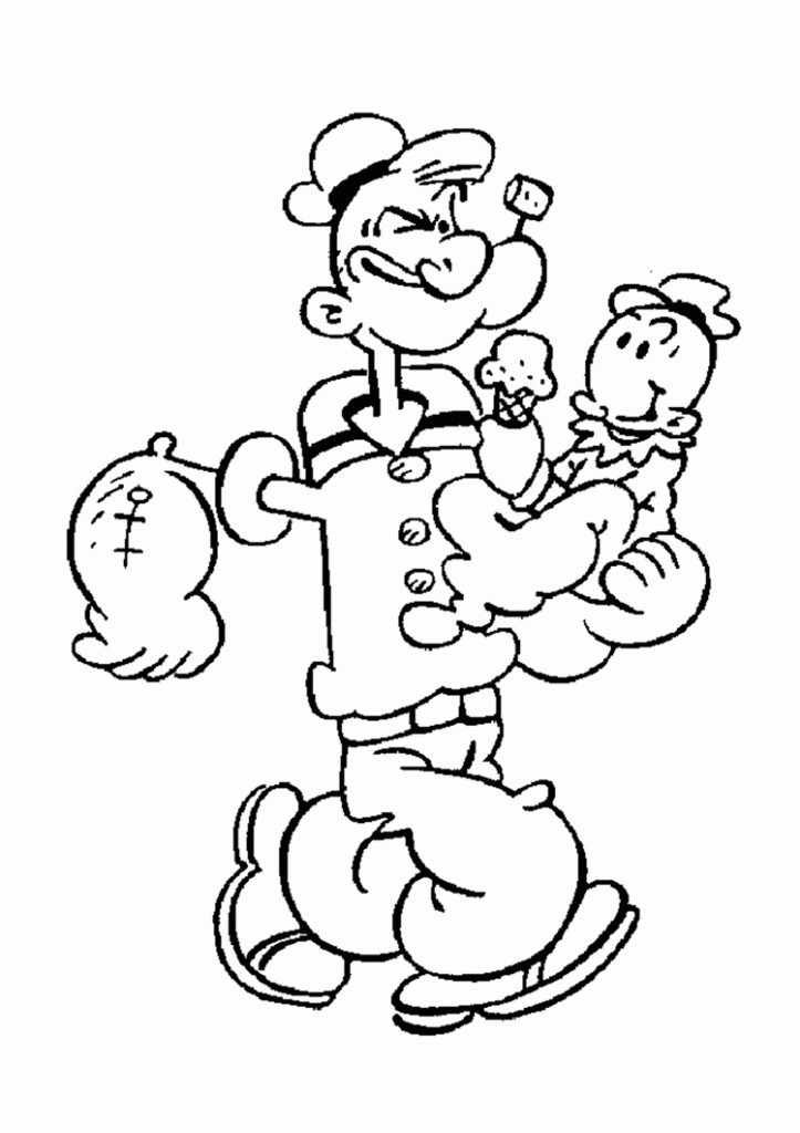 Funny: Downloadable Popeye The Sailor Coloring Page Source Pbs 