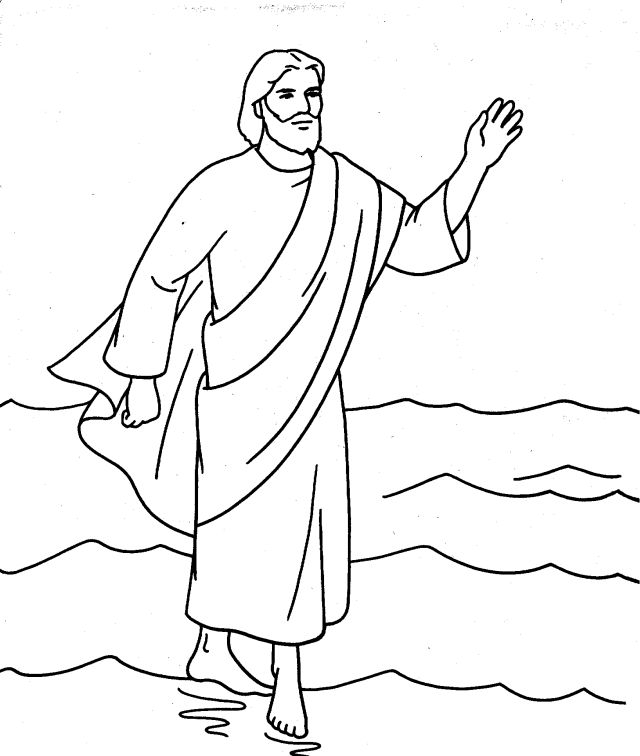 Jesus Walking On Water Coloring Page Coloring Home