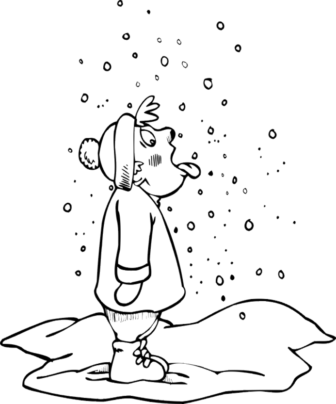 snow on tongue winter coloring pages snowman
