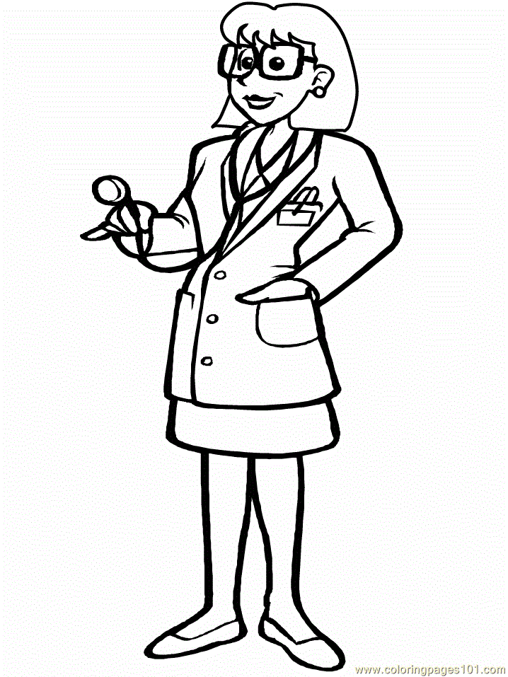 Woman Doctor Coloring Pages - Coloring Home