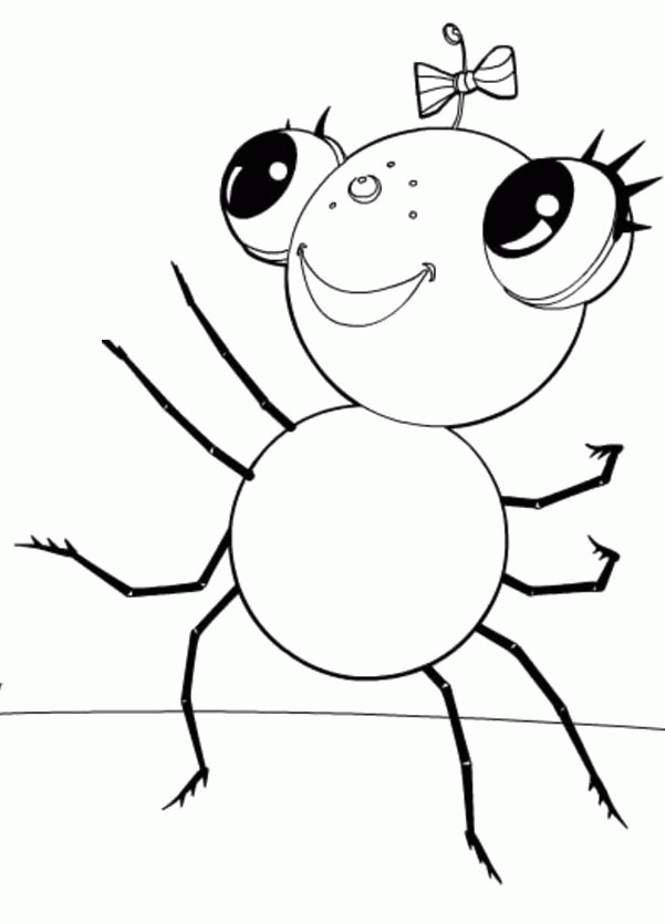 Miss Spider Coloring Pages : Pictures Miss Beautiful Smile Spider 