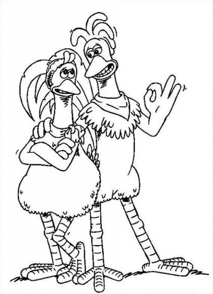 Funny: Funny Chicken Run Couple Coloring Page Coloringplus Picture 