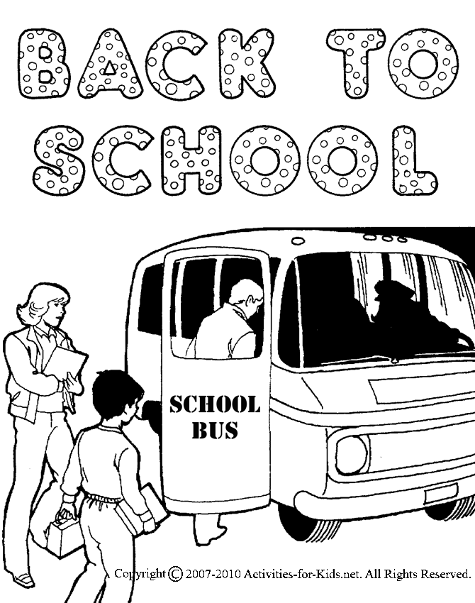 Free Back To School Coloring Pages For Preschool