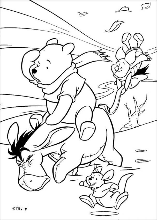 Winnie The Pooh coloring pages - Winnie, Eeyore and Piglet
