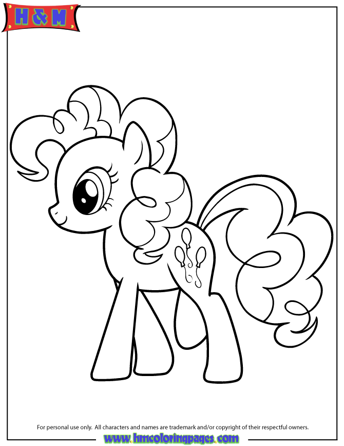 Pony Cartoon Coloring Home Pinkie Pie Page Free Printable Gambar