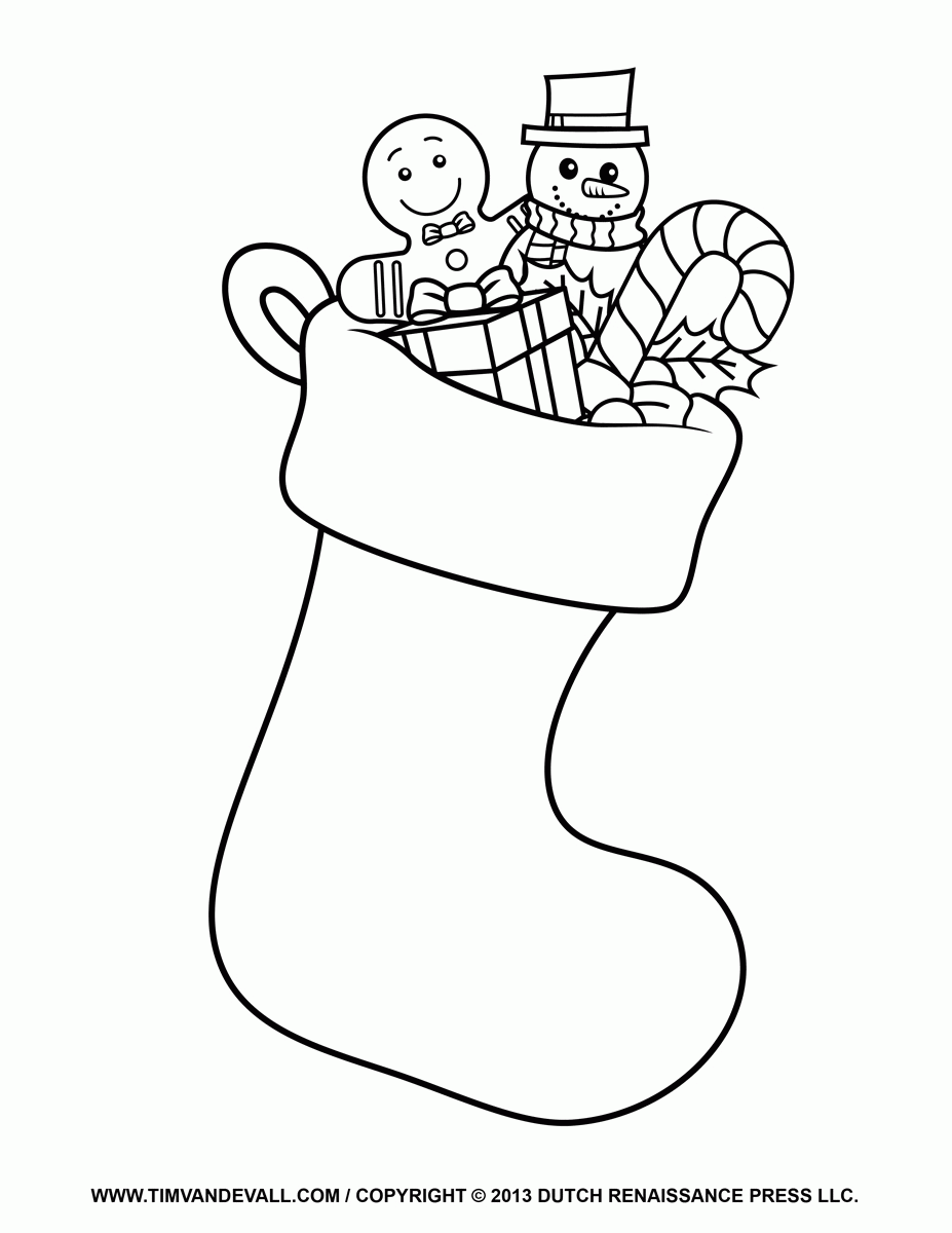 Printable Christmas Stocking Coloring Pages Coloring Home