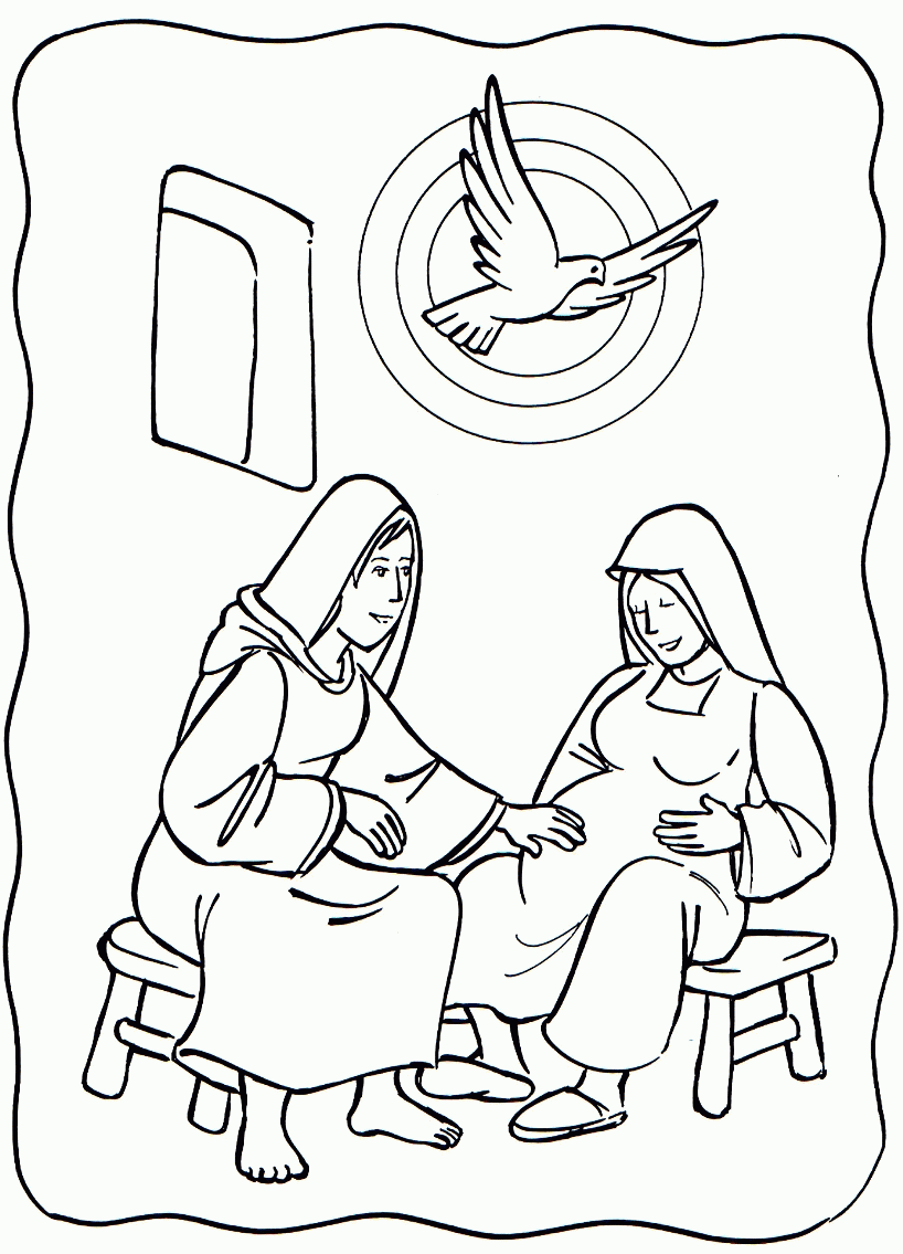 The Visitation Coloring Page - Coloring Home