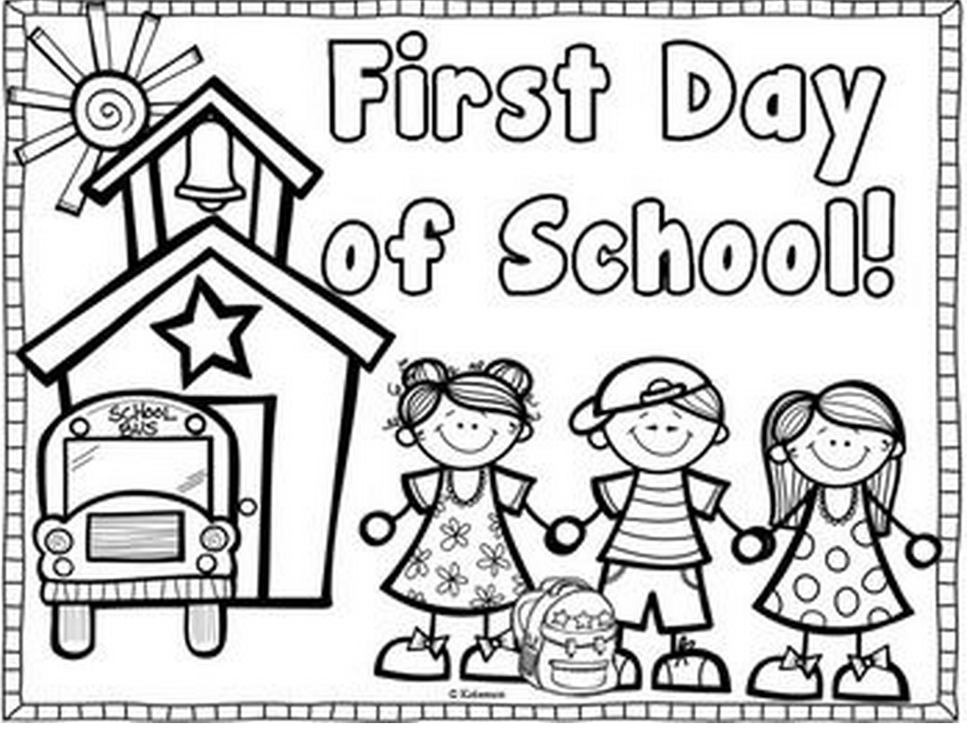 first day of kindergarten coloring page kids coloring page first ...