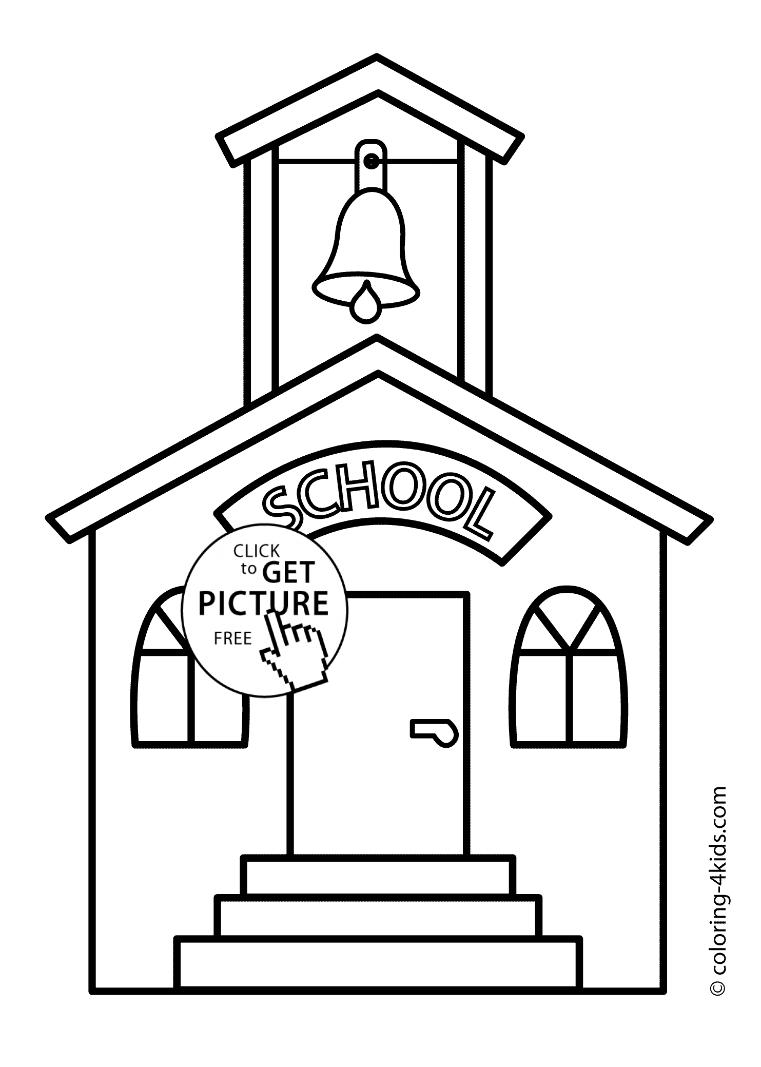 School building coloring page, classes coloring page for ...
