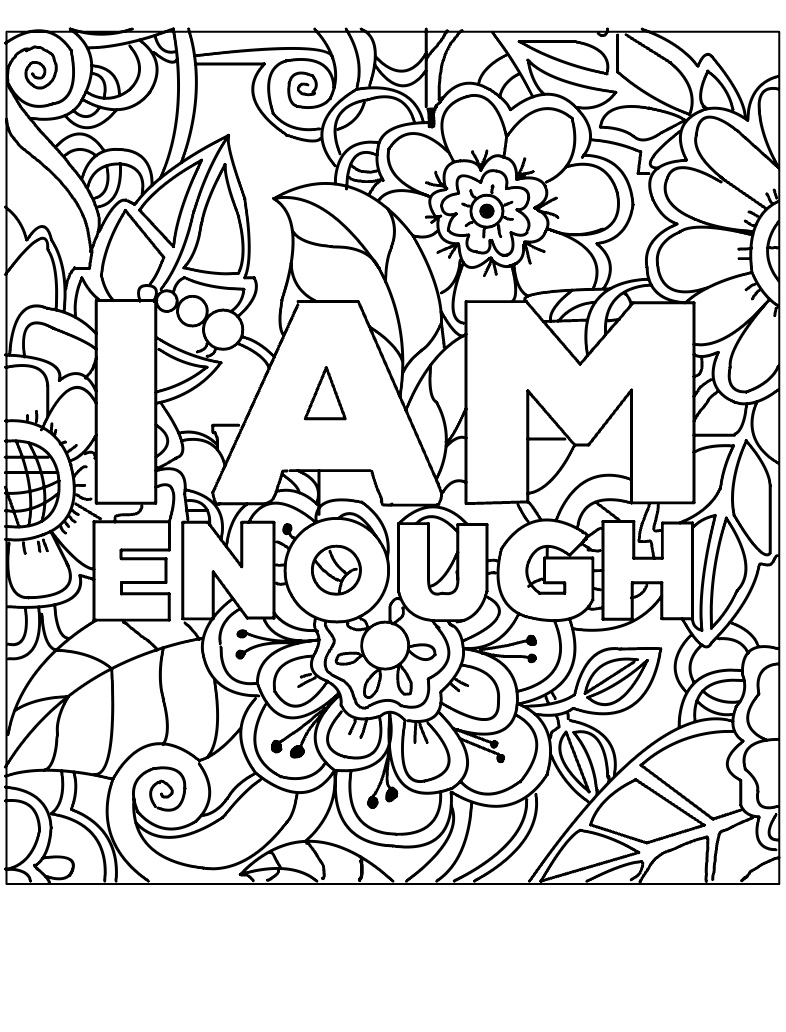 I Am Enough Coloring Page - Notability ...