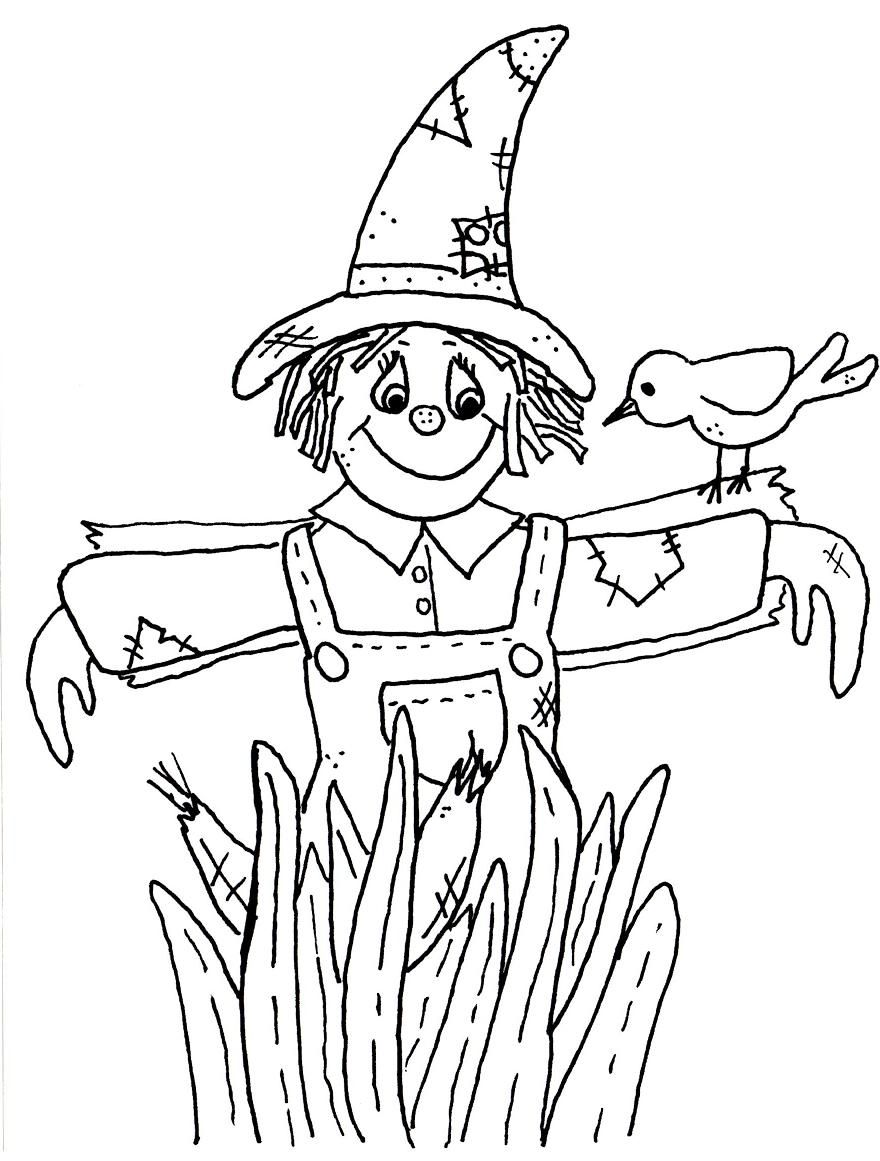 Kids Printable Scarecrow Coloring Pages Coloring Pages