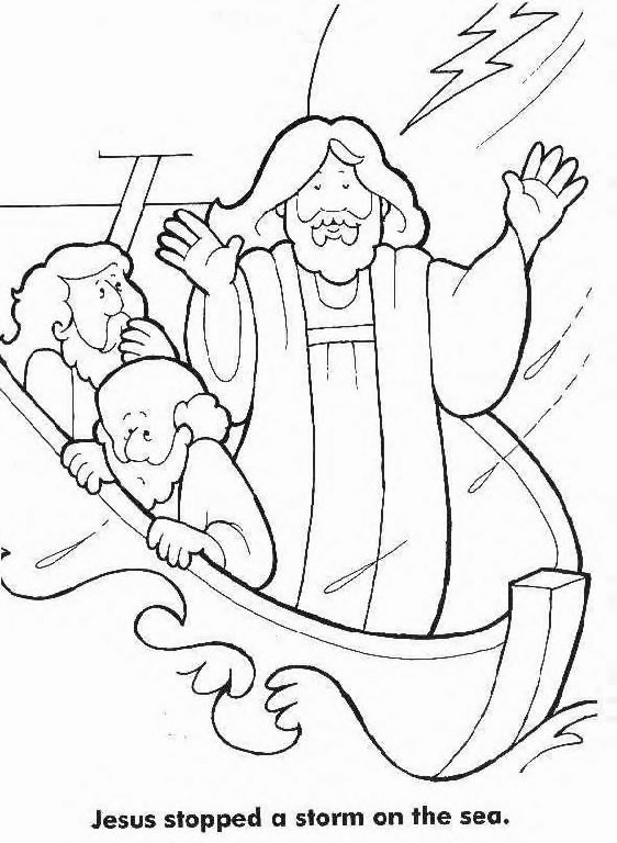 Jesus Calms The Storm Coloring Page Coloring Home