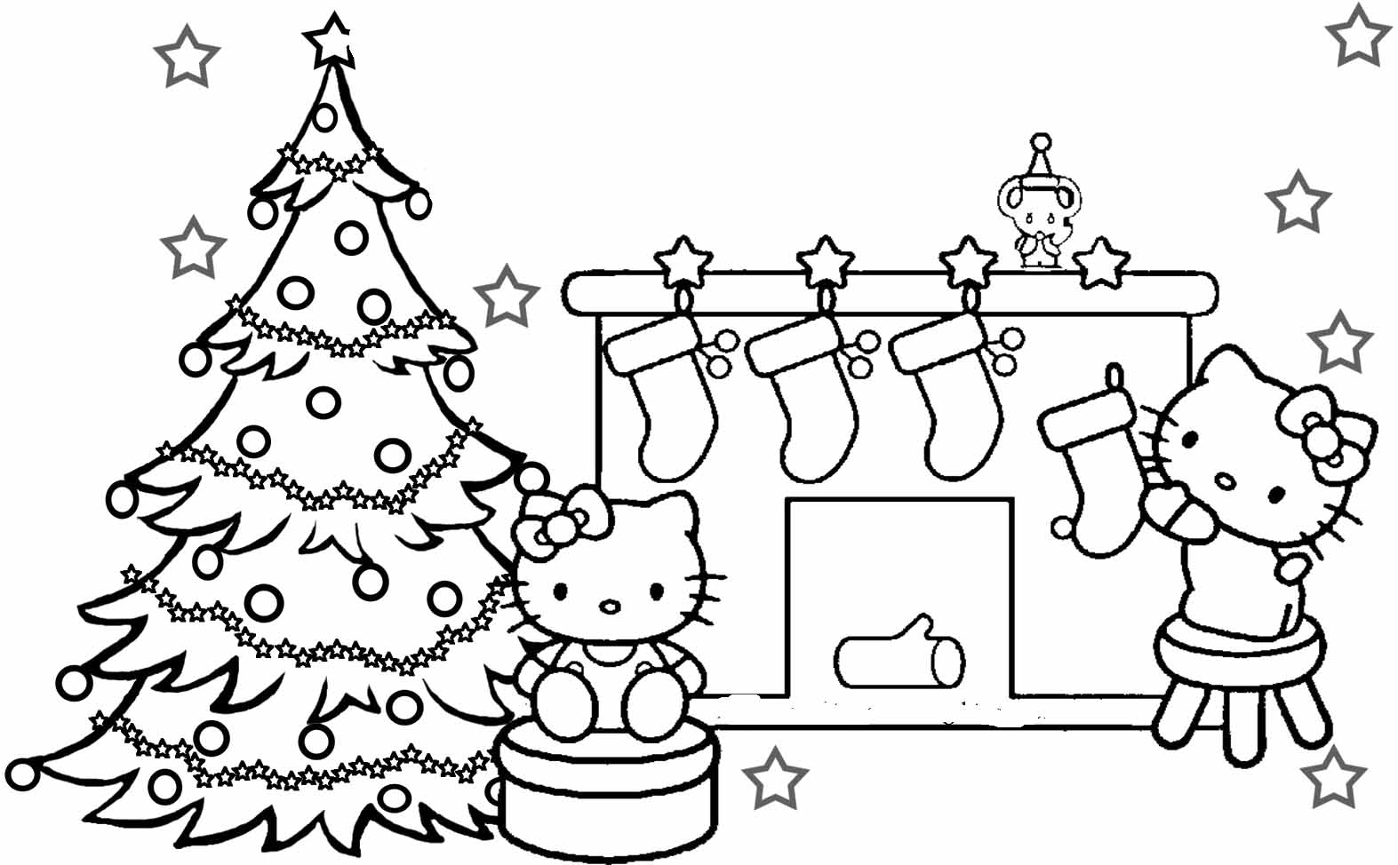 Hello Kitty Happy Merry Christmas Coloring Pages Free Kids - Printable Christmas Coloring Pages - Printable Christmas Coloring ... - Christmas Coloring Pages For Kids Printable