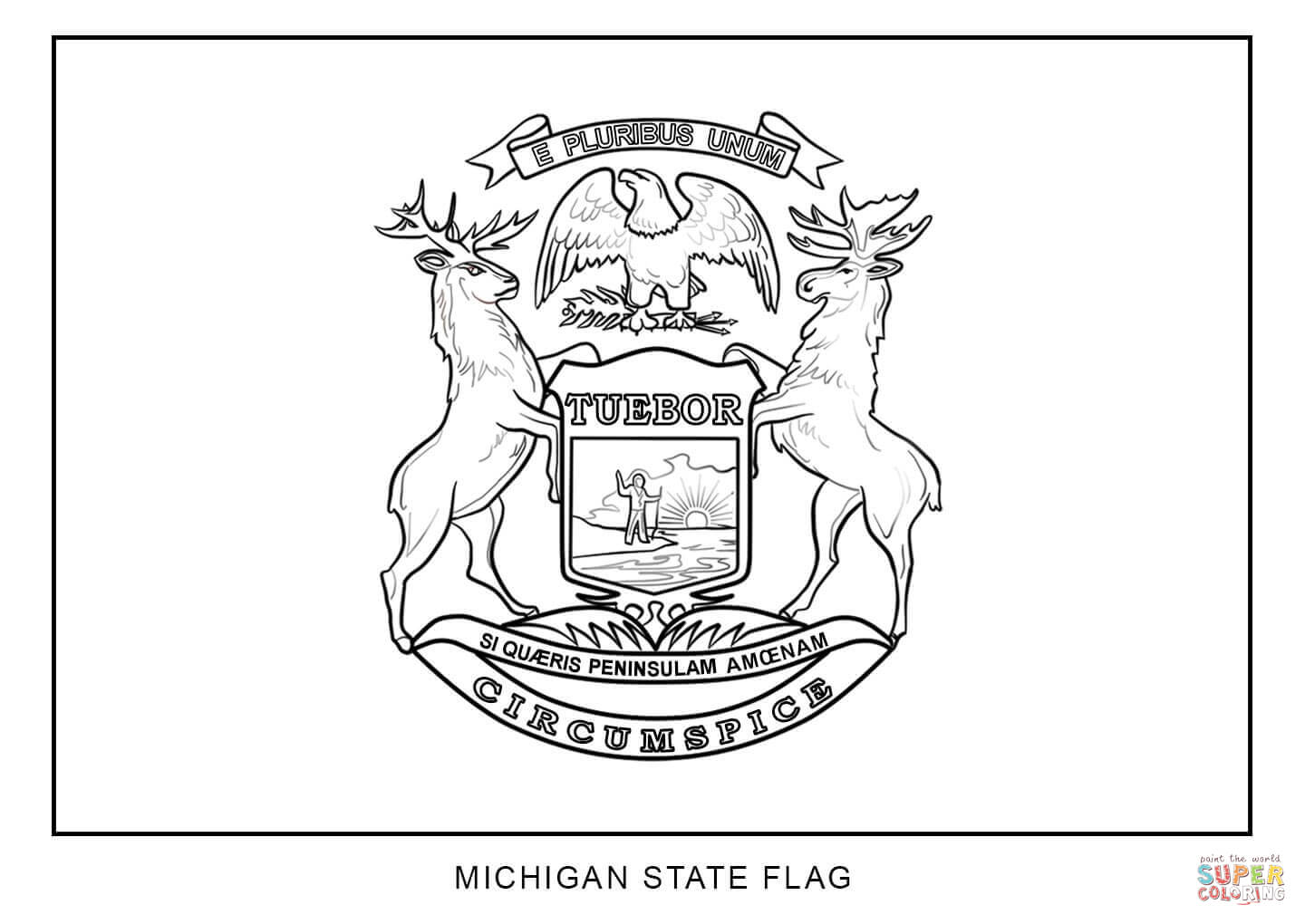 Flag of Michigan coloring page | Free Printable Coloring Pages