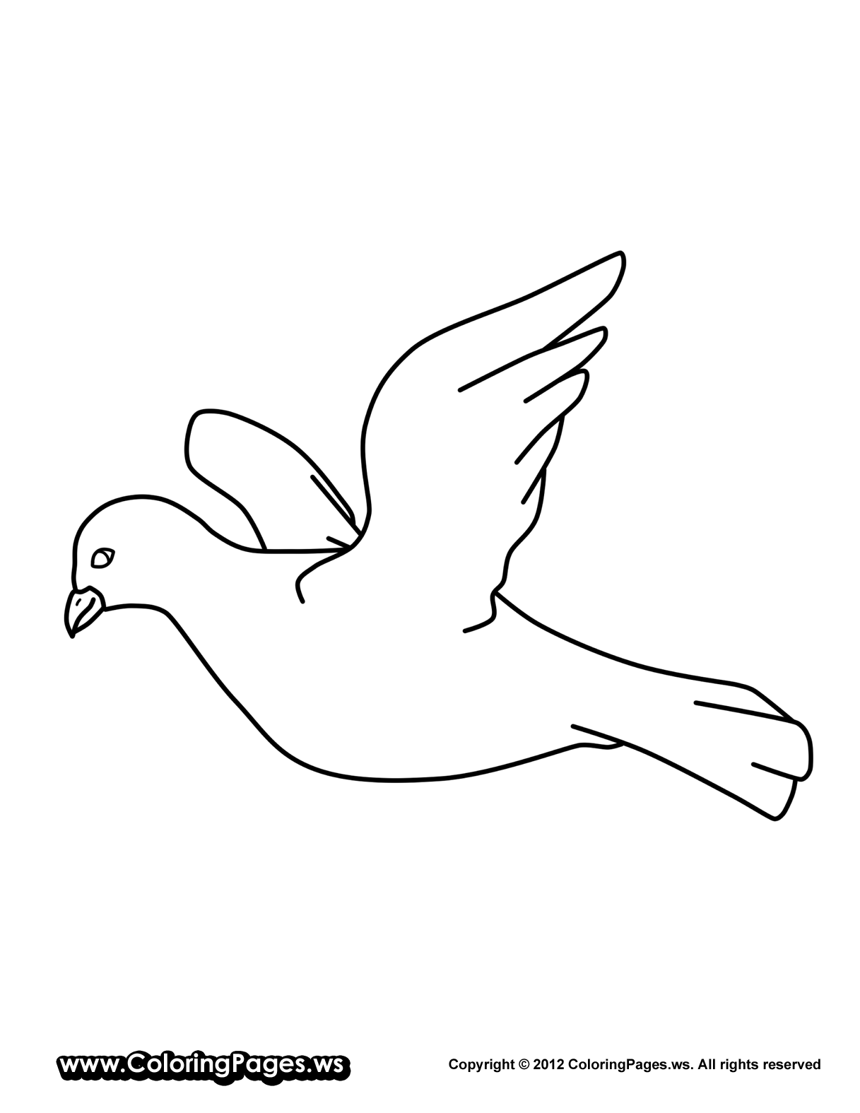 Dove Coloring Page - Coloring Pages for Kids and for Adults