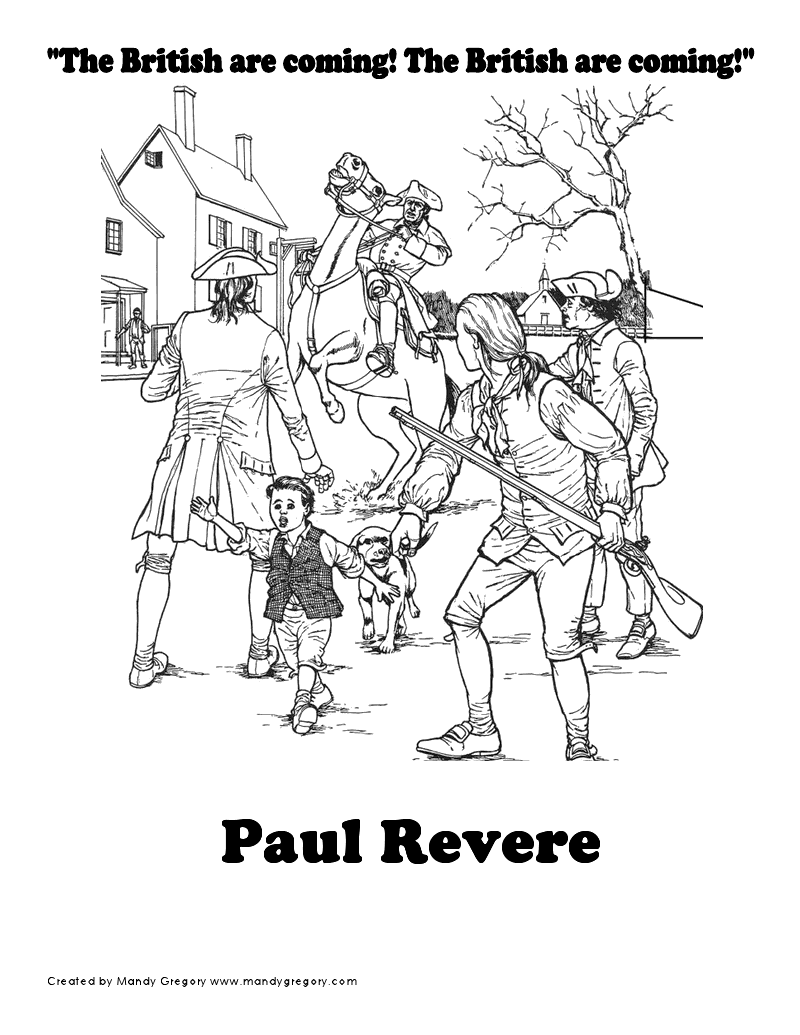 Paul Revere Coloring Page