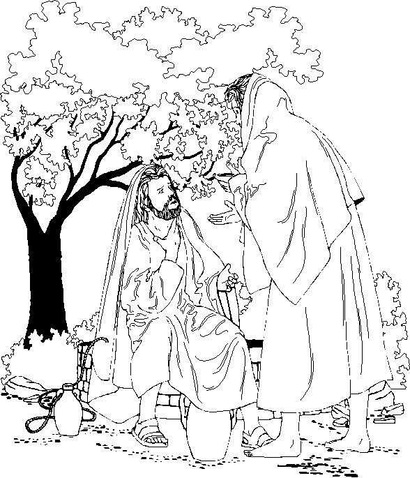 Woman At The Well Coloring Page - Coloring Home