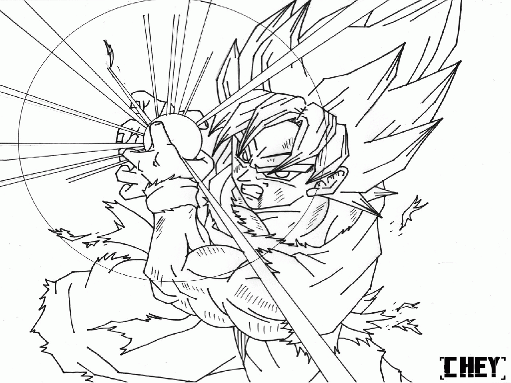 free dragon ball z coloring pages of goku ss4 kamehameha | Best ...