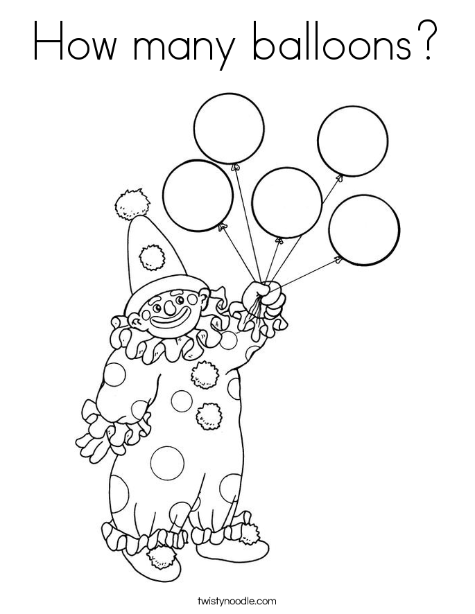 How many balloons Coloring Page - Twisty Noodle