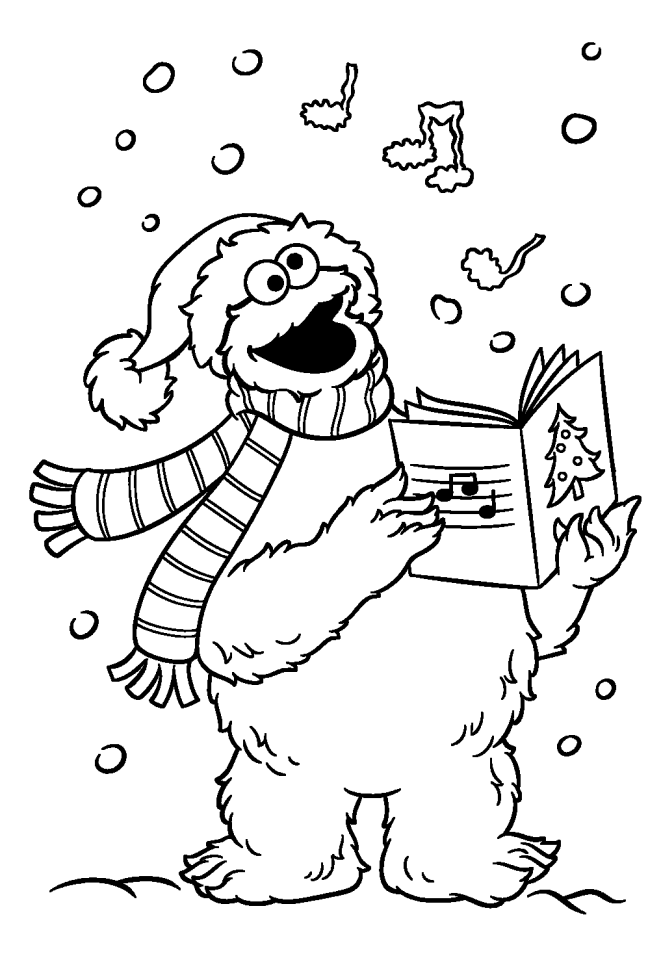 Sesame Street Christmas Coloring Pages - Coloring Home