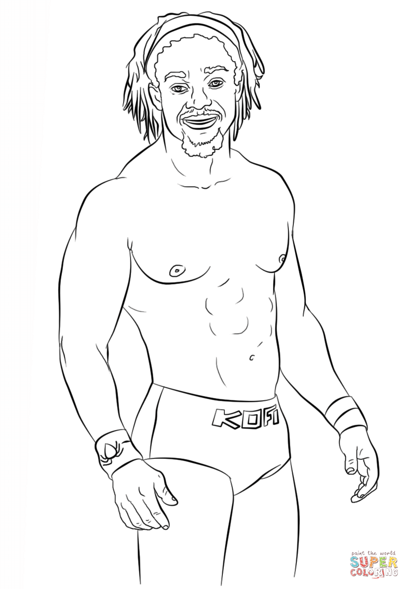 WWE Kofi Kingston coloring page | Free Printable Coloring Pages