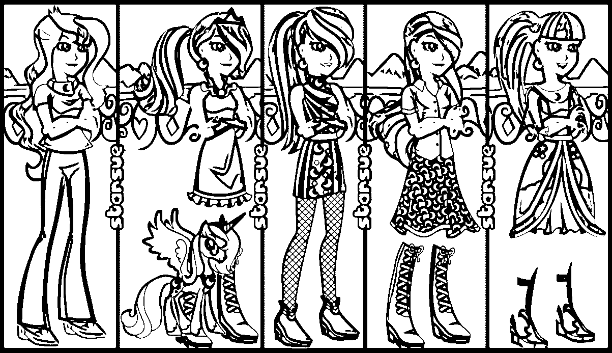 best my little pony equestria girls vice principal luna dress up game with equestria girls coloring pages