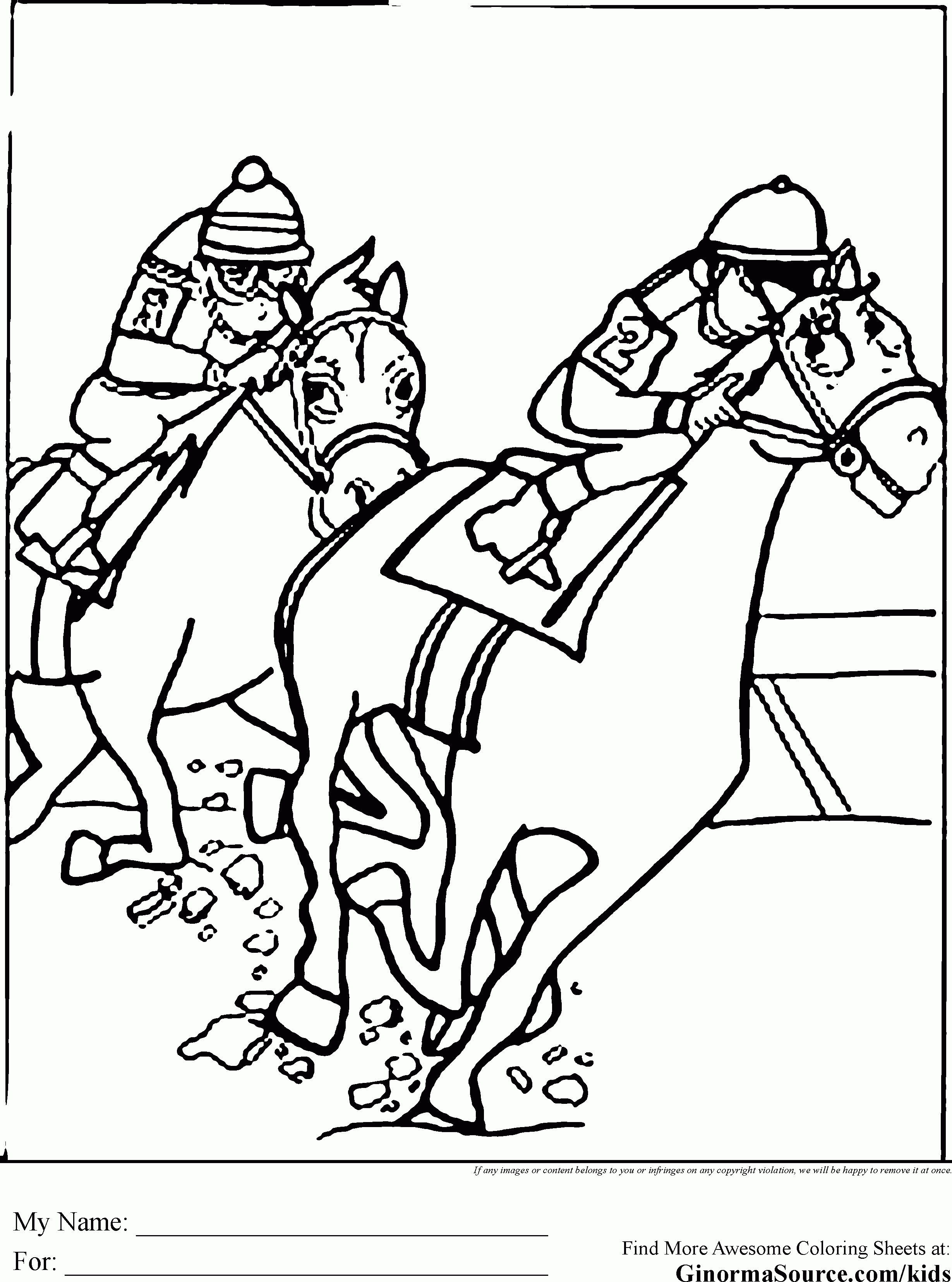 Horse Racing Coloring Pages Print - Coloring Page Photos