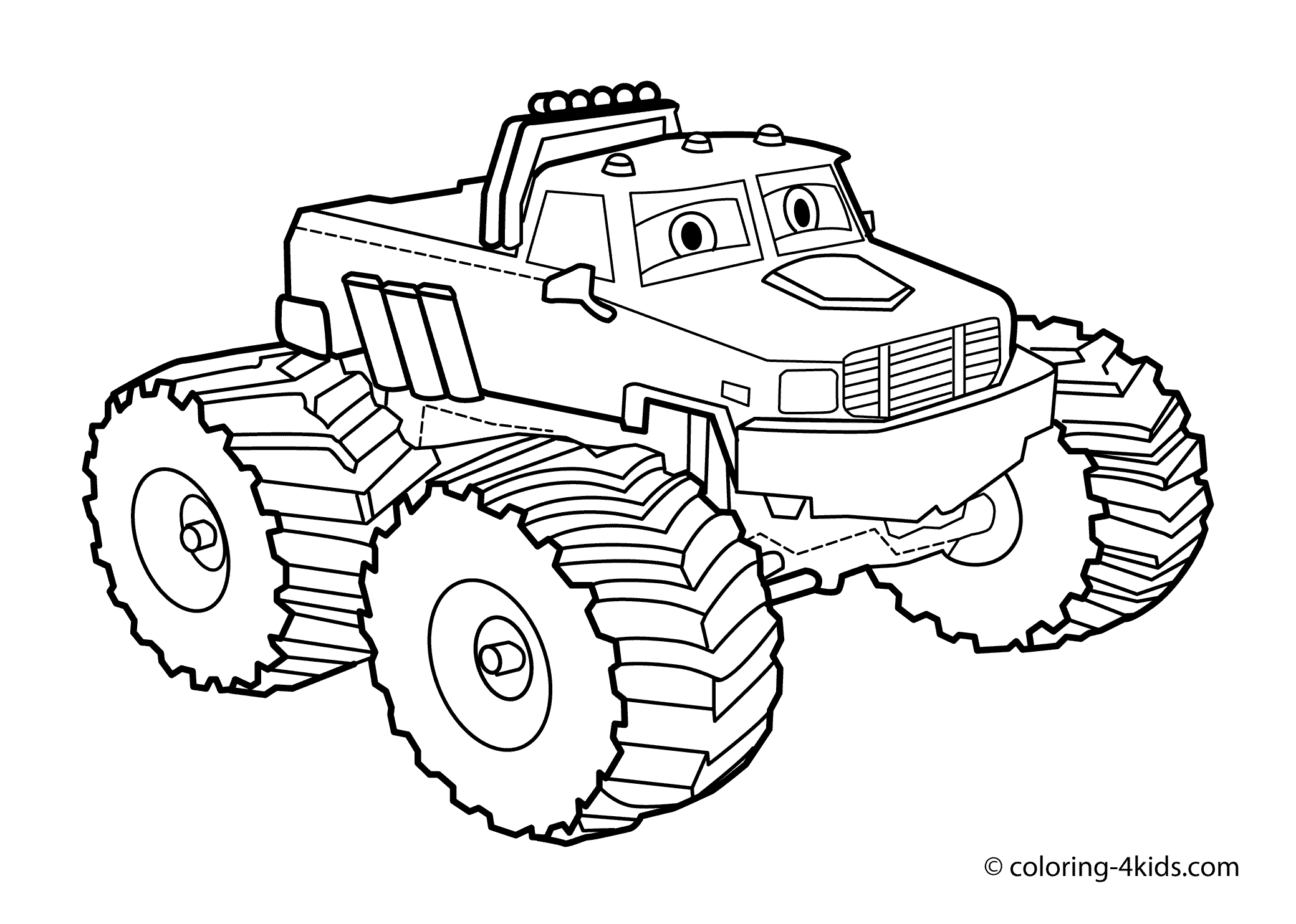 Colour Pages Monster Truck - Coloring Home