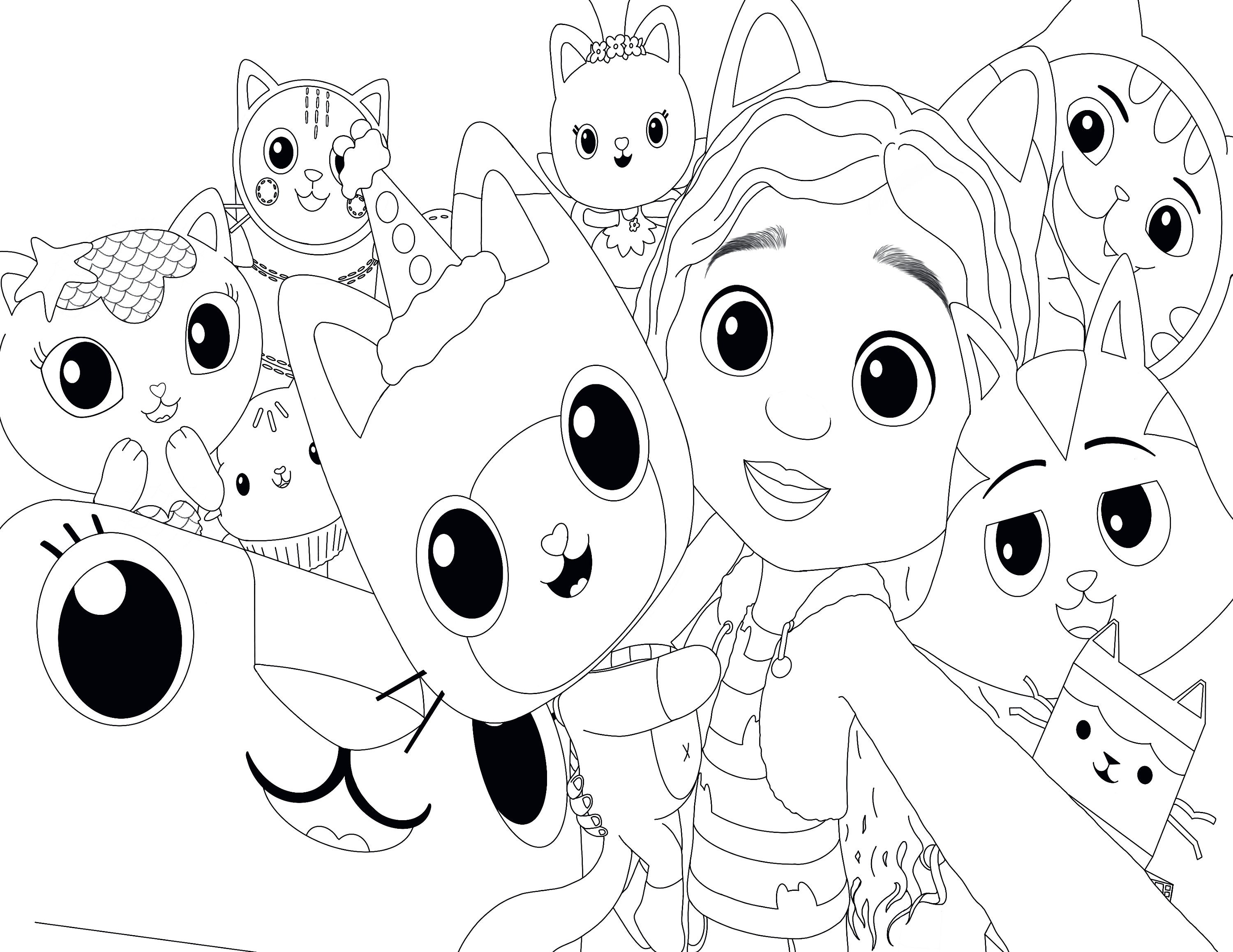 Gabbys Doll House Digital Coloring Page ...